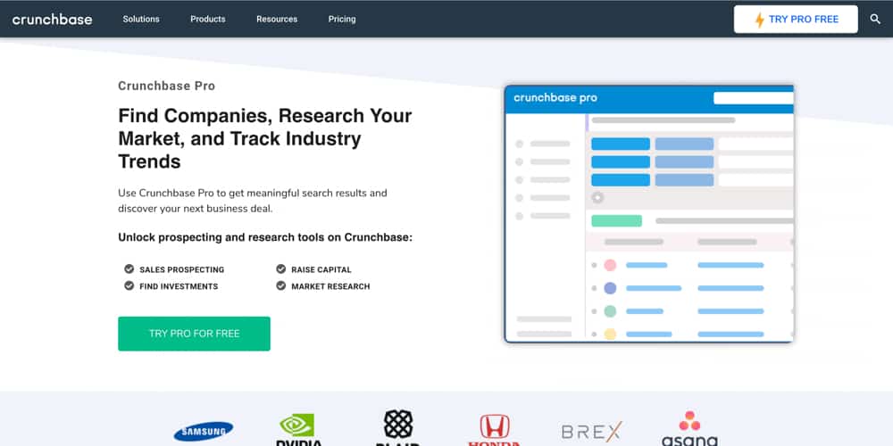 Crunchbase Pro screenshot