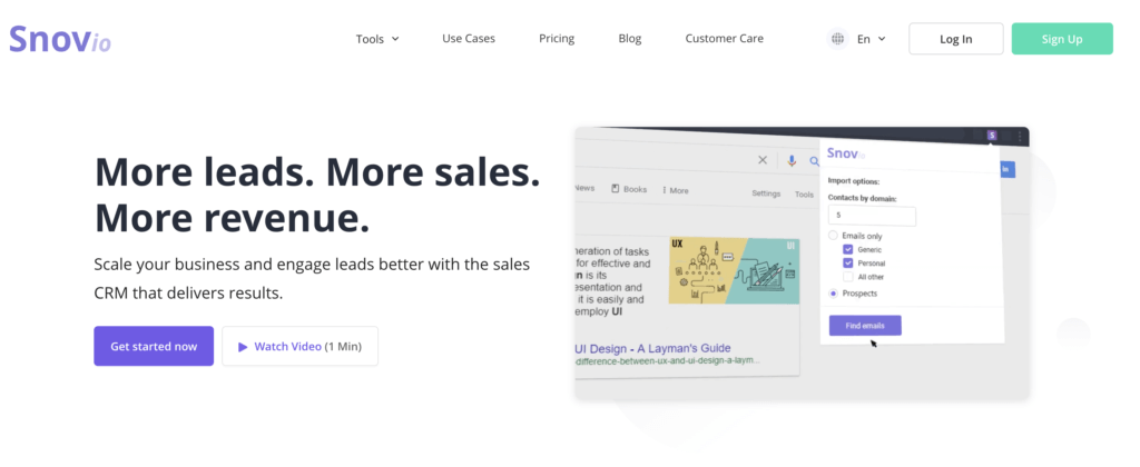 Snov.io Homepage