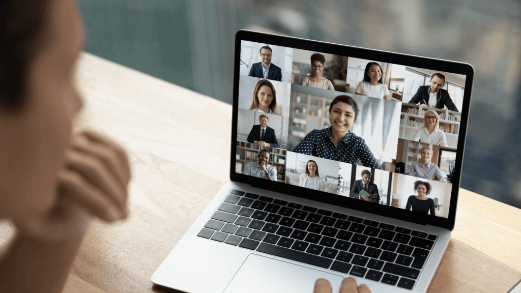 A person using a laptop to build relationships
