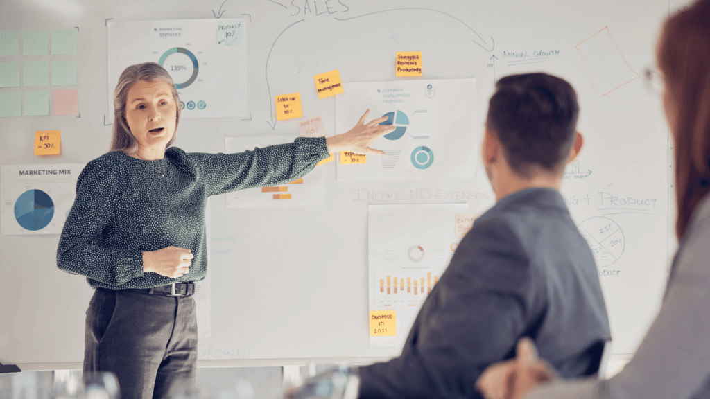 An image showcasing training of sales personnel 