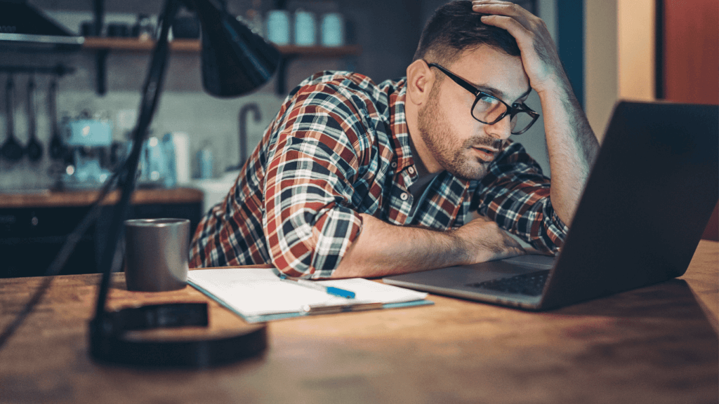 A sales person experiencing the challenges that come with sales forecasting and data accuracy
