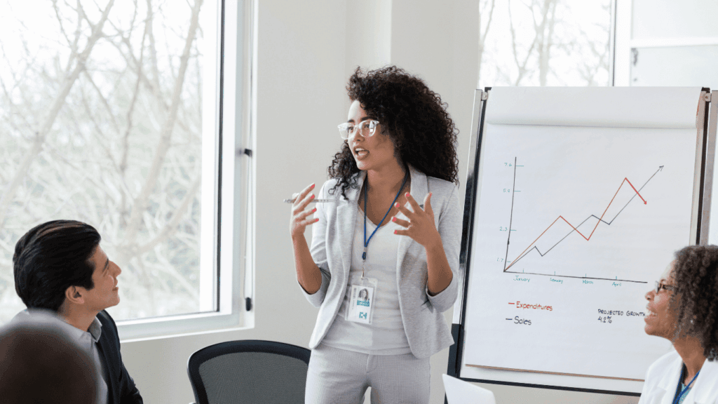 A graph showing the impact of internal factors on sales forecasting