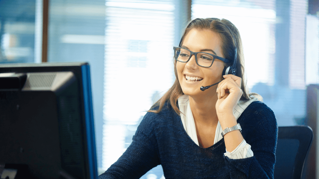 A sales rep in an engaging call during a sales appointment