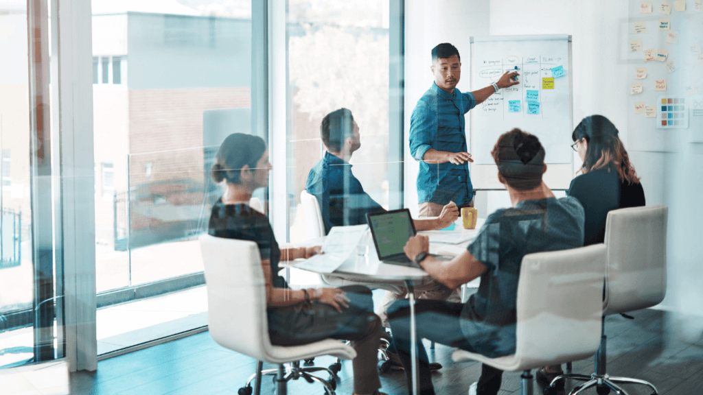 Sales and marketing teams talking about sales orientation strategies