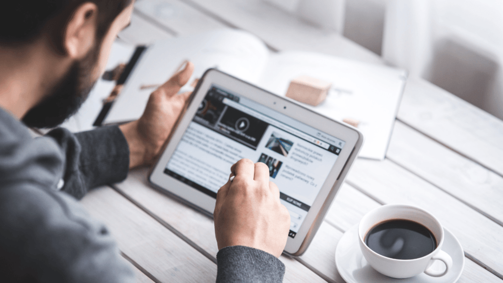 Executive engaging on social media