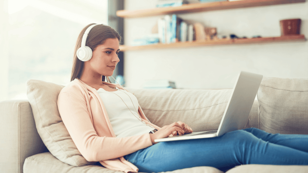 Favorite sales ted talks being rewatched through a laptop