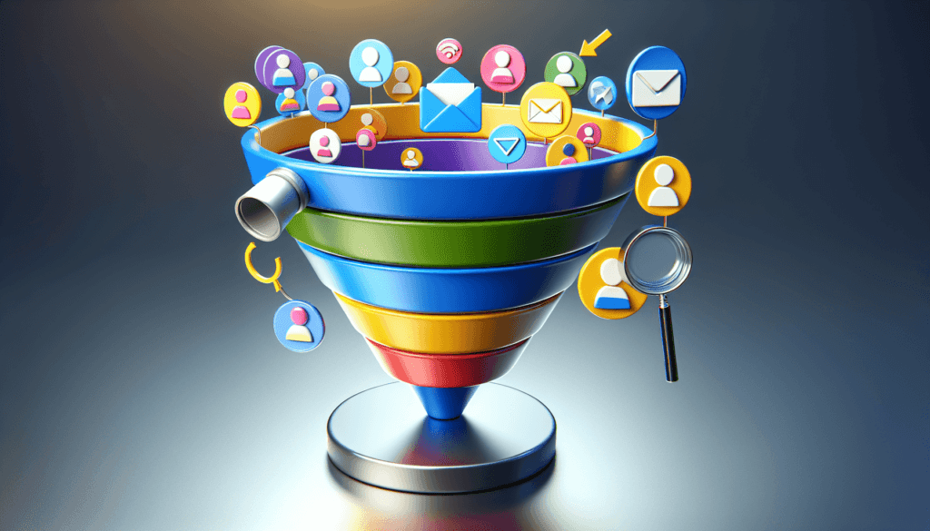 Graphic showing sales funnel software tools