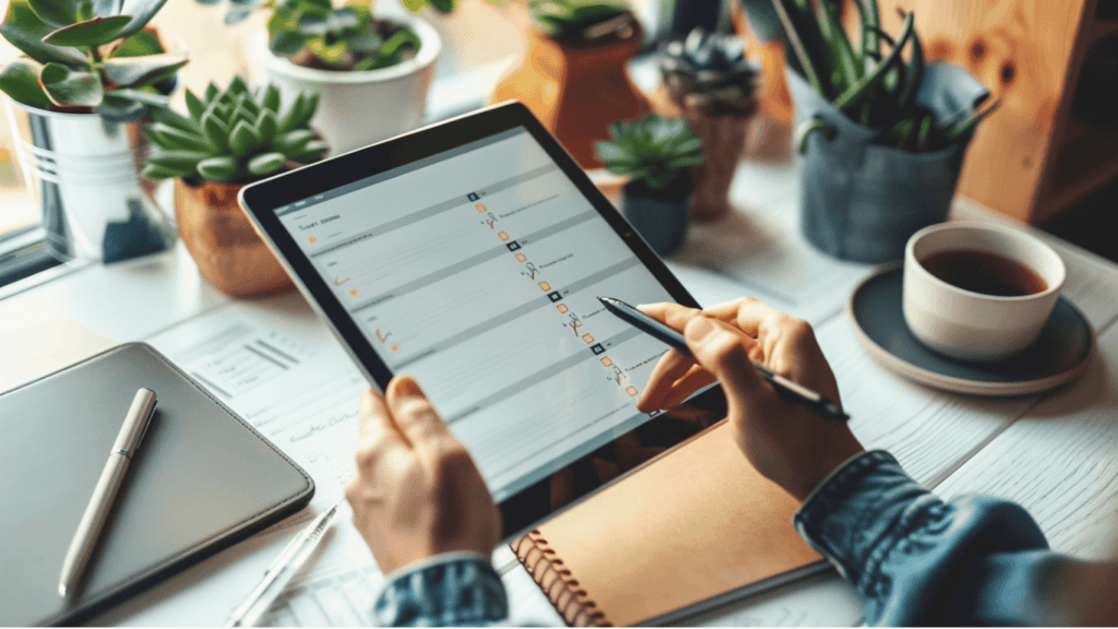 Virtual assistant looking at criteria to buy software