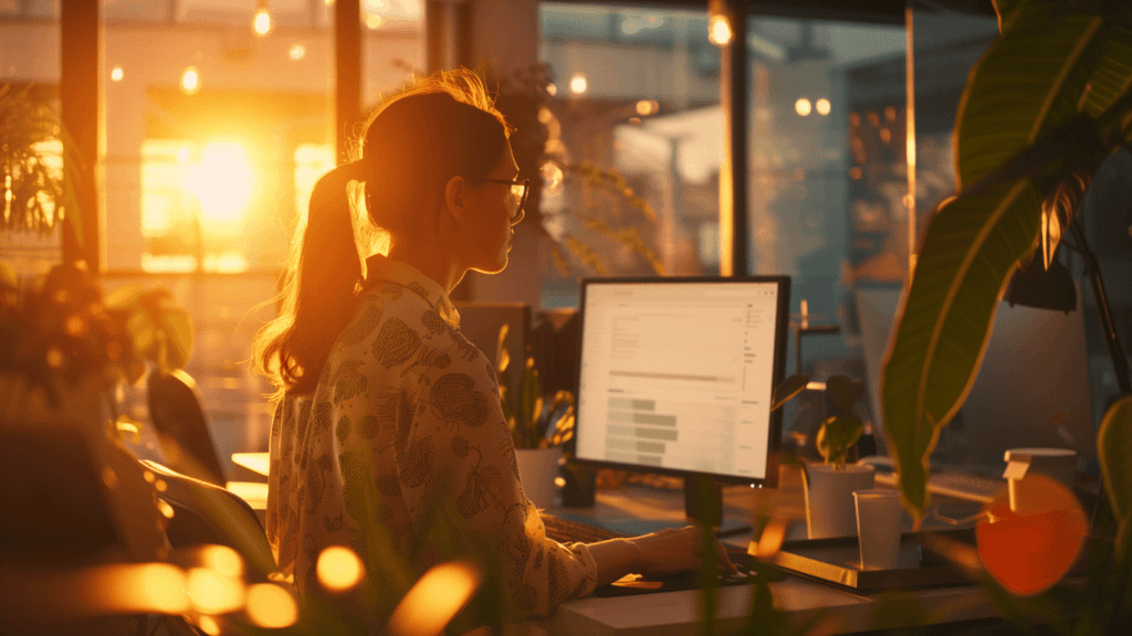 Outsourced marketing VA checking tasks and digital marketing tools online
