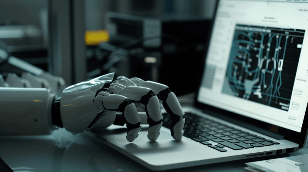 Image of an online consumer conversing with a conversational ai solution instead of a human agent