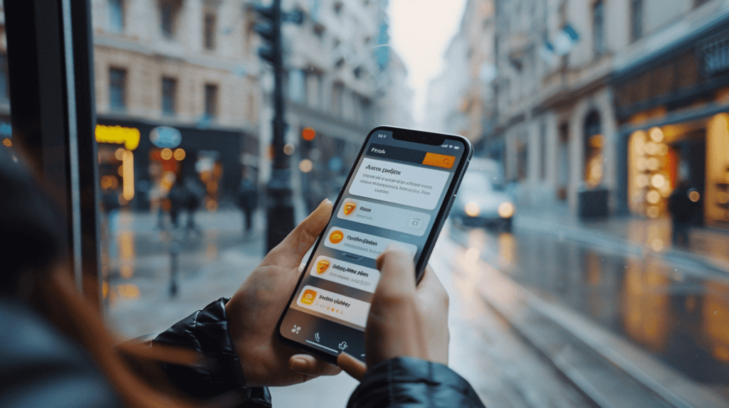Cellphone showing a chatbot conversation