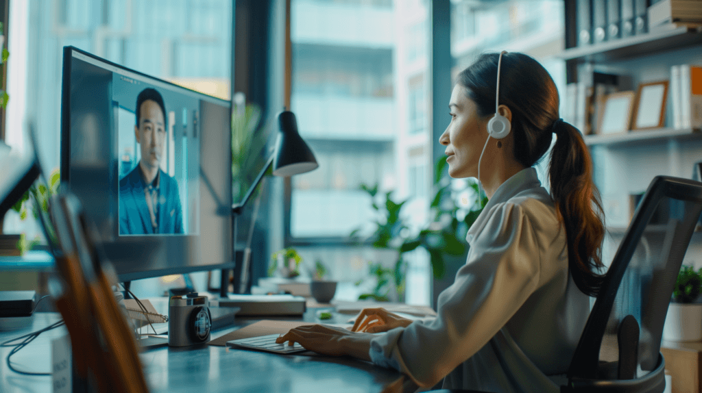 Executive assistant answering phone calls with great communication skills