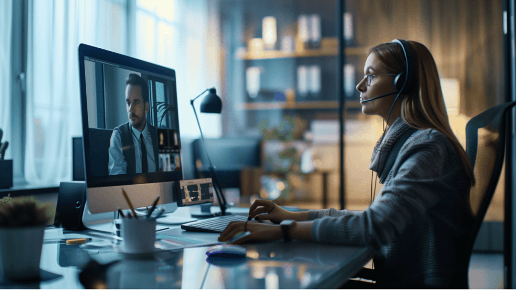 CEO meeting with a virtual assistant to discuss administrative tasks