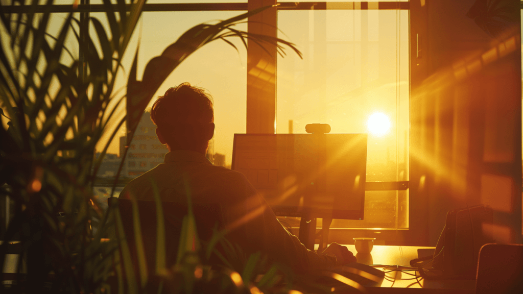 Business owner content with the increased productivity brought about by hiring virtual assistants